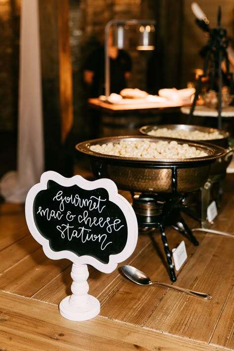 Wedding Food Mac And Cheese, Wedding Mac And Cheese, Mac And Cheese Station Wedding, Macaroni Bar Wedding, Mac And Cheese Wedding Bar, Mac N Cheese Bar Wedding, Wedding Mac And Cheese Bar, Mac And Cheese Bar Ideas, Mac And Cheese Wedding