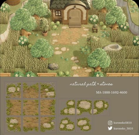 Cottagecore Animal Crossing, Motif Acnl, Acnh Cottagecore, Animal Crossing 3ds, Forest Core, Animal Crossing Guide, Animal Crossing Wild World, Path Design, Theme Nature