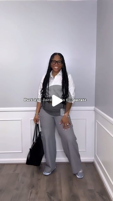 Dr. Court ✨ on Instagram: "What I wore to work today, business casual ootd. Part 2/7 of the Jordan’s in corporate series.

I love a good series but I didn’t realize how much I do not wear my Jordan’s anymore. Honestly, I went through my collection this weekend and donated about 10 pair. I typically do this every season so it was right on time. 

To know me is to know Jordan 11s, 3s and 1s are my favorite silhouettes. This is my second pair of cool gray 11s and I am not as hard on them as I was years ago lol.

Outfit deets:
Pants: @topshop 
Button Down: @jcpenney 
Sneakers: @jumpman23 
Tote: @longchamp 

#getdressedwithme #businesscasualoutfit #jordan11s #workwearinspiration #whatiworetowork" Corporate Sneakers Outfit, Gray Work Pants Outfit, Gray Dress Pants Outfit, Jordan 11s, Casual Ootd, Fashion Business Casual, Work Today, I Love A, Best Series