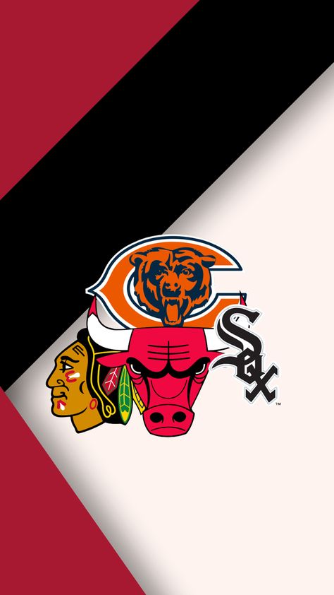 Mashup Wallpaper, Chicago Sports Teams, Chicago Aesthetic, Team Wallpaper, Sports Team Logos, Chicago Sports, Sports Logos, Sports Graphic Design, Wallpaper Trends