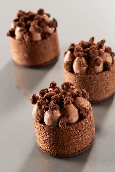 Choco Biscuit, Fancy Desserts Recipes, Patisserie Fine, Mini Dessert Recipes, Individual Cakes, Tart Dessert, Dessert Packaging, Individual Desserts, Gourmet Desserts