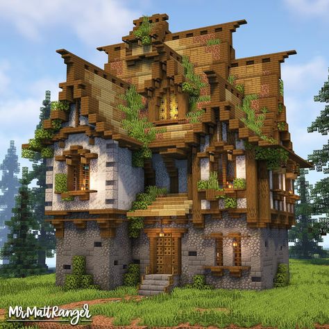 MrMattRanger | Minecraft Builder | Minecraft Overgrown Spruce House ————————————————————— All My Build Downloads: Link in Bio Join the Bakery Minecraft Server: 🌎… | Instagram Minecraft Overgrown, Minecraft Medieval House, Cute Minecraft, Minecraft Kingdom, Skin Mine, Case Minecraft, Minecraft Decoration, Rumah Minecraft Sederhana, Minecraft Houses Blueprints