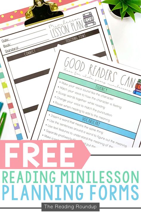 We all make mistakes, and I've made plenty of them over the years with my reading mini-lessons. But as a result, I've learned some great takeaways. And lucky for you, I'm sharing the 5 best reading mini-lesson tips I've learned so that you can avoid making the same mistakes as me! Elementary teachers will also find the FREE printable lesson plan templates valuable when planning your reading minilessons. #thereadingroundup #teacherfreebie #readingminilessons Guided Reading Lesson Plan Template Free, Guided Reading Lesson Plan Template, Reading Mini Lessons, Guided Reading Lesson Plans, Teaching Comprehension, Upper Elementary Reading, Fluency Activities, Guided Reading Lessons, Printable Lesson Plans