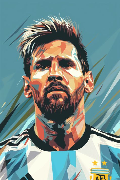 Messi Vector Art, Messi Painting, Messi Art, Lionel Messi Posters, Messi Pictures, Sport Posters, رسم كاريكاتير, Messi Poster, Vector Portrait Illustration