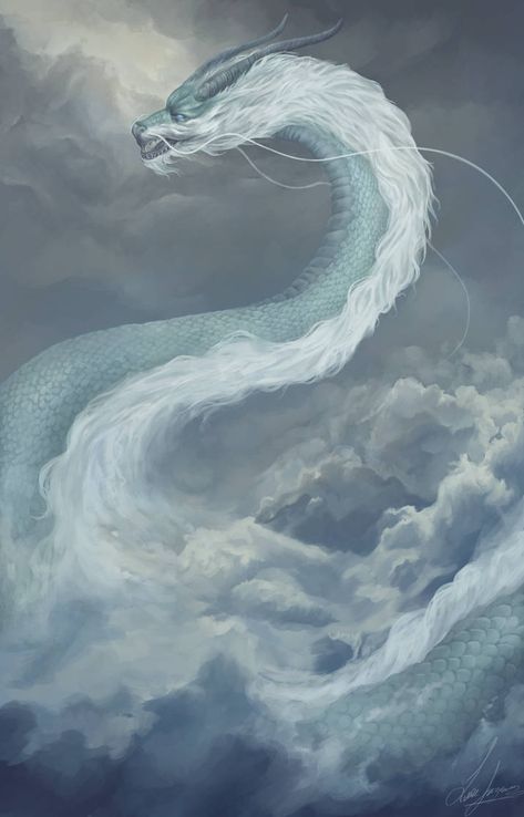 Asian Dragon Aesthetic, Mythical Water Creatures, Sophia Code, Dragon Air, Dragon Flying, Elemental Dragons, Dragon Hunters, Painting Clouds, Eastern Dragon