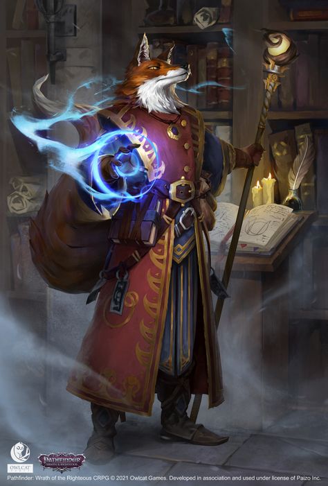 Kitsune Sorcerer, Pathfinder Wrath Of The Righteous, Wrath Of The Righteous, Dnd Sorcerer, Pathfinder Character, Heroic Fantasy, Model Art, Fantasy Races, Dungeons And Dragons Characters