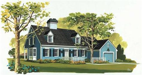 Main image for house plan # 17531 Colonial House Floor Plans, Cape Cod House Plan, Cape Cod Plans, Raised Hearth, Window Fireplace, Hearth Fireplace, Cape Cod House Plans, Beam Ceiling, Colonial Style House Plans