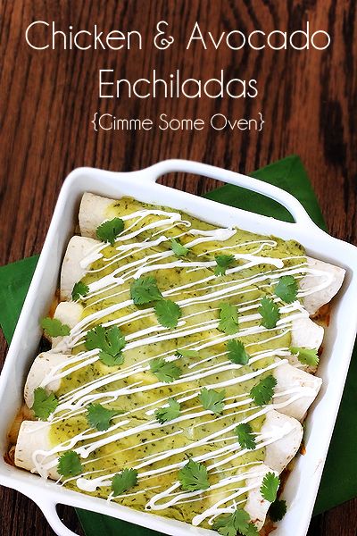 Delicious chicken enchiladas with an irresistible avocado cream sauce! Creamy White Chicken And Avocado Enchiladas I Wash You Dry, Chicken Enchiladas With Avocado Cream Sauce, Chicken Enchiladas With Creamy Avocado Sauce, Chicken Avocado Recipes, Chicken And Avocado Enchiladas, Avocado Chicken Enchiladas, Chicken Avocado Tacos, Chicken Avocado Enchiladas, Avocado Enchiladas