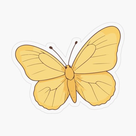 Get my art printed on awesome products. Support me at Redbubble #RBandME: https://www.redbubble.com/i/sticker/Cute-Kawaii-Yellow-Butterfly-by-Atlantico54/161326556.O9UDB?asc=u Yellow Stickers, Earthy Neutrals, Plastic Stickers, Yellow Butterfly, Decorate Notebook, Floral Stickers, Personalized Water Bottles, Coloring Stickers, Girl Stickers