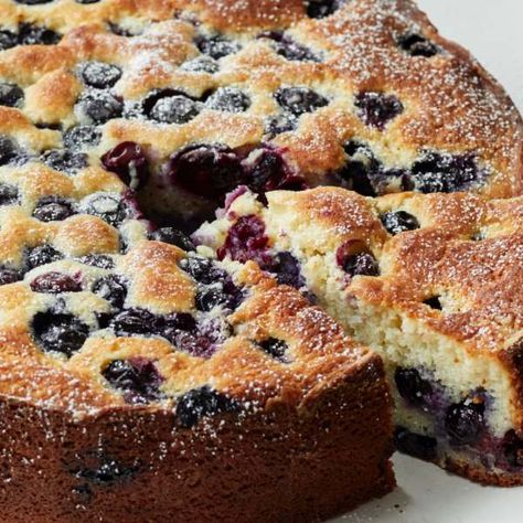 Blueberry Ricotta Breakfast Cake, Ricotta Breakfast Cake, Ricotta Breakfast, Blueberry Ricotta, Buttermilk Blueberry, Breakfast Cake Recipes, Blueberry Breakfast Cake, Yoghurt Cake, Blueberry Breakfast