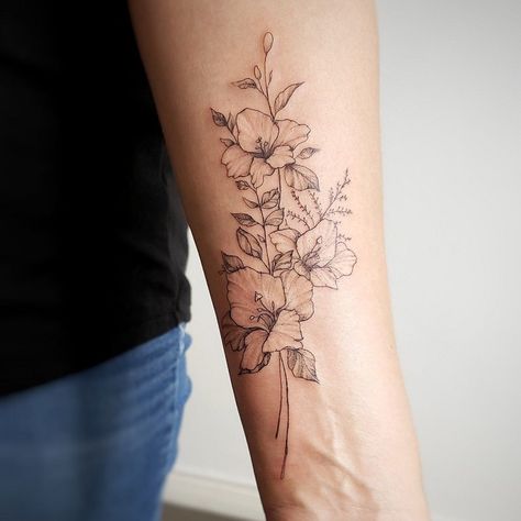 30 Best Gladiolus Tattoo Ideas  8 Forearm Tattoo Women Birth Flower, Flower Tattoos Gladiolus, Birth Flowers Arm Tattoo, Gladiolus Forearm Tattoo, Daffodil Wrist Tattoos For Women, Gladiolus Tattoo Sleeve, Tattoo Gladiolus Flower, Inner Arm Tattoo Women, Forearm Flower Tattoo Women