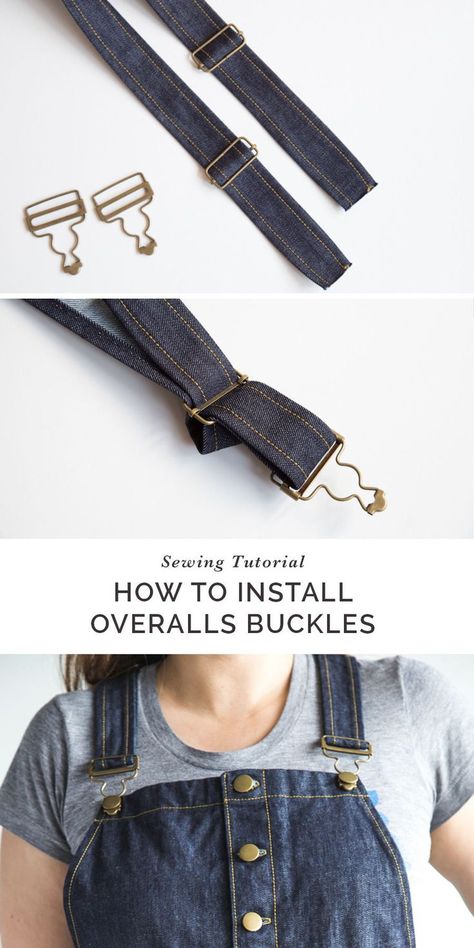 Easy tutorial for installing overall buckles and dungaree buckles {click through for tutorial} Jenny Overalls, Thrift Store Upcycle Clothes, Closet Core Patterns, Jeans Buttons, Upcycling Clothes, Upcycle Ideas, Dressing Sense, Diy Projects For Kids, My Whole Life