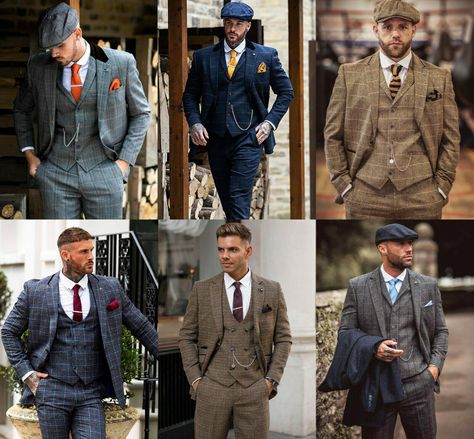 Peaky Blinders Style Suit, Peaky Blinders Costume, 3 Piece Suit Men, Cheap Suits For Men, Purple Tuxedo, Blazer Waistcoat, Mens Tailored Suits, Mens Tweed Suit, Suit For Men Wedding