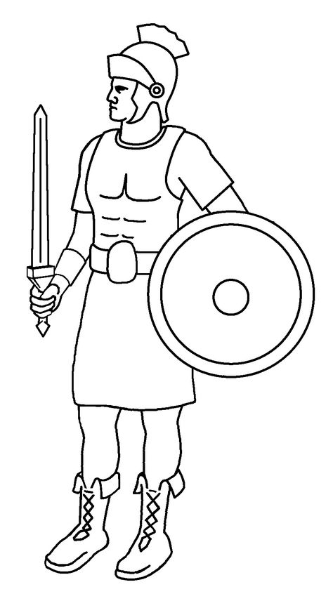 Roman Soldier Drawing, Soldier Drawing Easy, Army Cartoon, Roman Drawings, Roman Man, Soldier Drawing, History Drawings, Roman Army, Warrior Drawing