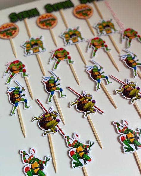 Mutant Mayhem Ninja Turtles Cupcake Toppers! Available with or without stick. DM us today and check out our Etsy page. Link in bio 🐢🥷🧁 • • • #cupcake #CustomCupcakeToppers #cakedecorating #smallbusiness #handmade #cupcaketopper #CustomCakes #partydecor #NYCbased #etsy #etsyseller #dmtoorder #shoplocal #shopsmall #mutantmayhem #tmnt #ninjaturtles #viral #fyp #asmr Ninja Turtles Cupcake Toppers, Ninja Turtle Cupcakes, Custom Cupcake Toppers, Mutant Mayhem, Custom Cakes, Ninja Turtles, Small Shop, Cupcake Toppers, Turtles