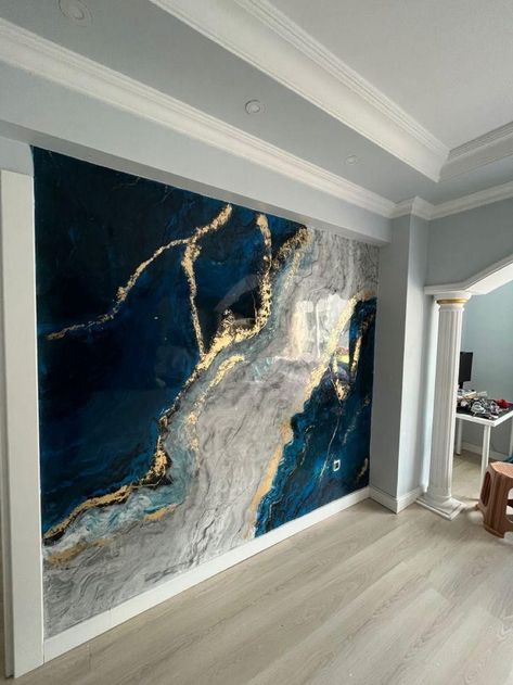 Interior Design Painting Ideas, Marble Wall Design, Epoxy Wall Art, Paint Wall Art, Marble Wall Mural, Wall Decor Aesthetic, Aesthetic Wall Decor, Wall Texture Design, Wall Decor Crafts