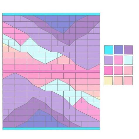 Interwoven Quilt Pattern, Gradient Quilt Ideas, Quilting Designs Patterns Ideas, Gradient Quilt Pattern, Gradient Quilts, Color Gradient Quilt, Pastel Quilts, Gradient Quilt, Lilac Quilt Patterns