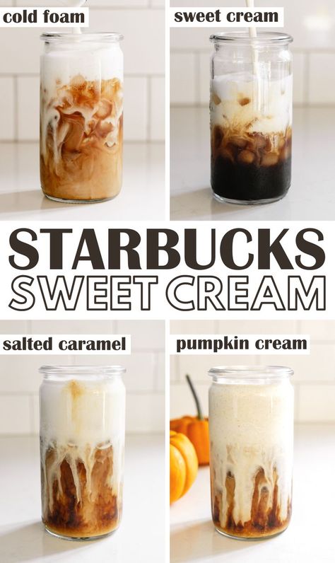 Sweet Cream Recipe For Coffee, Starbucks Sweet Cream Cold Foam, Sweet Cream Cold Foam Recipe, Chia Tea Recipe, Cream Cold Foam Recipe, Starbucks Sweet Cream, Starbucks Copycat Recipes Drinks, Cold Foam Recipe, Foam Recipe