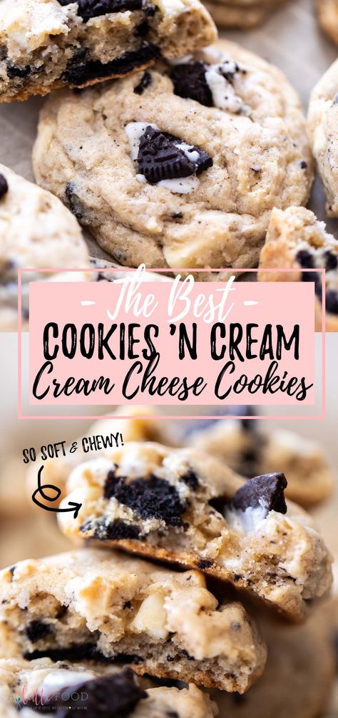 Cookies And Cream Cookies, Cream Cheese Oreo, Oreo Cookie Recipes, Cookies Jar, Cookie Recipes From Scratch, Cake Cups, Oreo Cream, Family Desserts, Cake Rolls