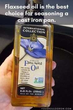 Reseason Cast Iron, Cleaning Cast Iron Pans, Cleaning Cast Iron Skillet, Season Cast Iron, Cleaning Cast Iron, Seasoned Cast Iron Pan, Iron Cleaning, Flax Seed Oil, Cast Iron Skillet Cooking