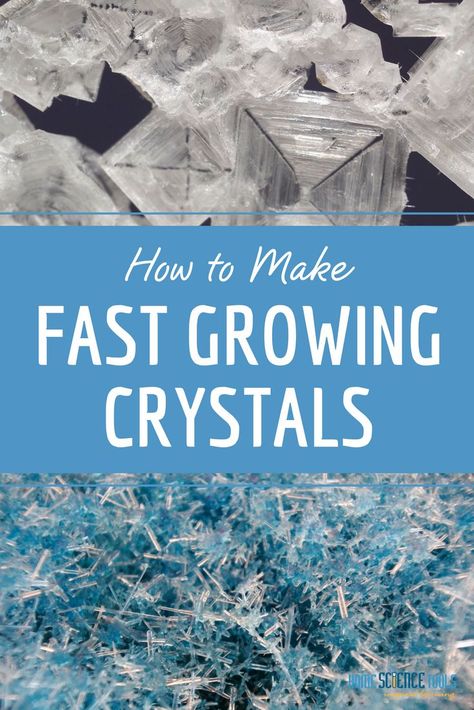 Growing crystals can take several days, but this super-easy recipe from Home Science Tools gives you a cup full of needle-like crystals in just a few hours! #homeschool #homeschoolscience #crystals #homeschooling #scienceproject Diy Crystal Growing, Epsom Salt Crystals, Diy Crystal Crafts, Chemistry Project, Project Science, Grow Your Own Crystals, Steam Lab, Borax Crystals, Crystal Making