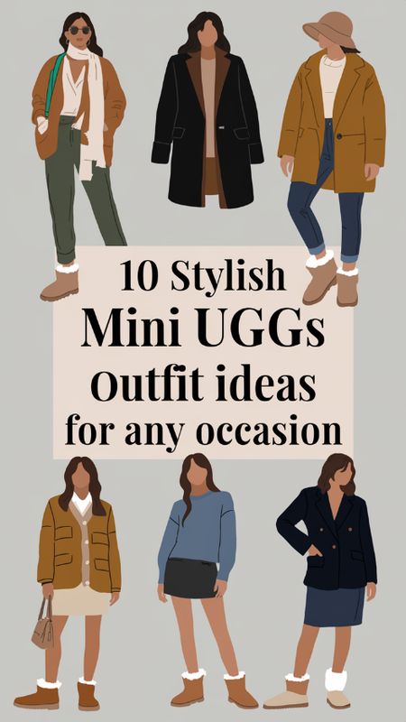 Step up your style game with 10 chic mini Uggs outfit ideas perfect for any occasion! Whether you're dressing up for brunch or keeping it cozy for a movie night, weve got the looks that blend comfort and fashion. Find your next go-to outfit and express your unique style with mini Uggs today! #Style Ugg Mini Outfit Ideas, Classic Short Ugg Boots Outfit, How To Style Short Ugg Boots, Short Uggs Boots Outfit, Ugg Classic Mini Platform Outfit, Short Ugg Outfits, Mini Ugg Boots Outfit Leggings, Ugg Minis Outfits, How To Style Mini Uggs