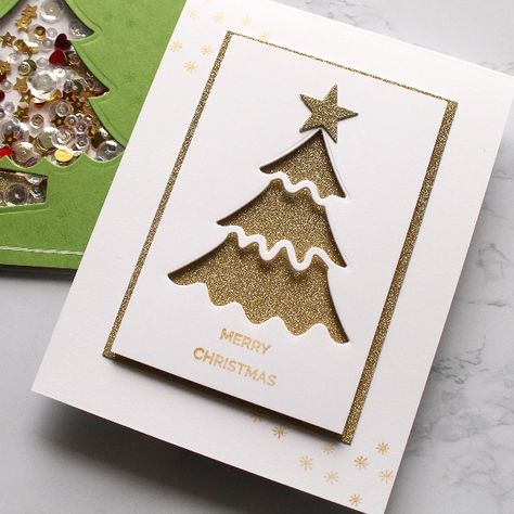 Christmas Tree Metal, Diy Scrapbook Paper, Card Embossing, Crafts Decor, Christmas Tree Cards, Tree Cards, Diy Christmas Cards, Easy Christmas Diy, Handmade Christmas Gifts