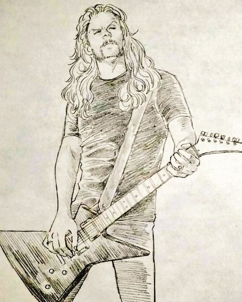 James Metallica, Metallica Art, Heavy Metal Art, Music Drawings, Cool Sketches, Thrash Metal, Art Drawings Sketches, Art Reference Poses, Rock Art