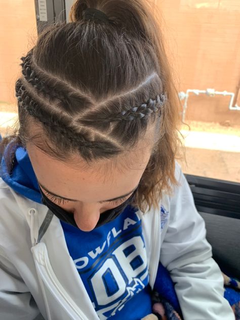 Cornrows into high poneytail Braided Sporty Hairstyles, Meet Hairstyles, Gymnastics Meet Hair, Race Day Hair, Athletic Hair, Hockey Hair, Soccer Hairstyles, Soccer Hair, Track Hairstyles