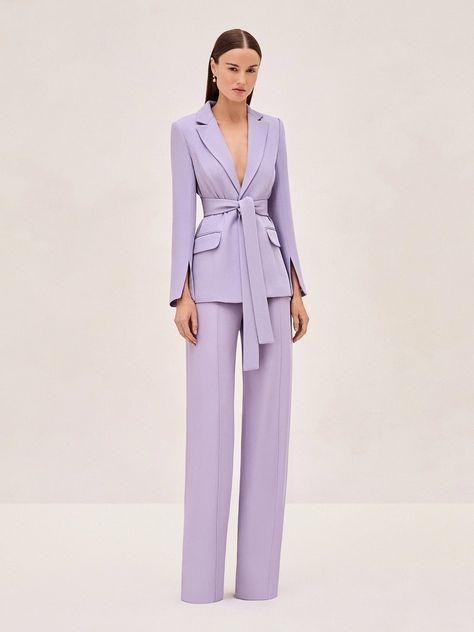 The Journey Blazer embodies sleek tailoring. Designed with peaked lapels and structured shoulders, this blazer comes with a sash belt that adjusts to synch your waist. Style with the matching Rex Pants for a sleek look. Tailored Suit Women, Wedding Suits For Bride, Interview Suits, Women Suits Wedding, Blazer Set, Sleek Look, Denim Shop, The Professional, Jacket Tops