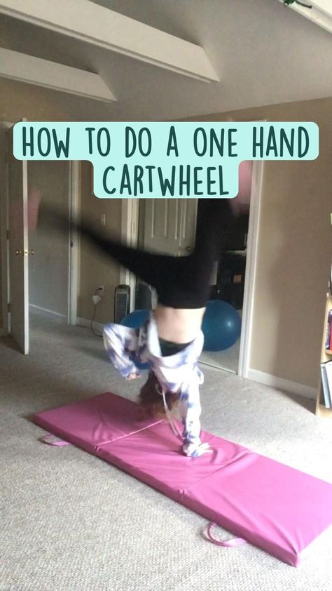 One Handed Cartwheel, Easy Gymnastics Moves, How To Do Gymnastics, Cheer Flexibility, Gymnastics Handstand, Cheer Moves, Cheerleading Workout, Gymnastics Moves, Gymnastics For Beginners