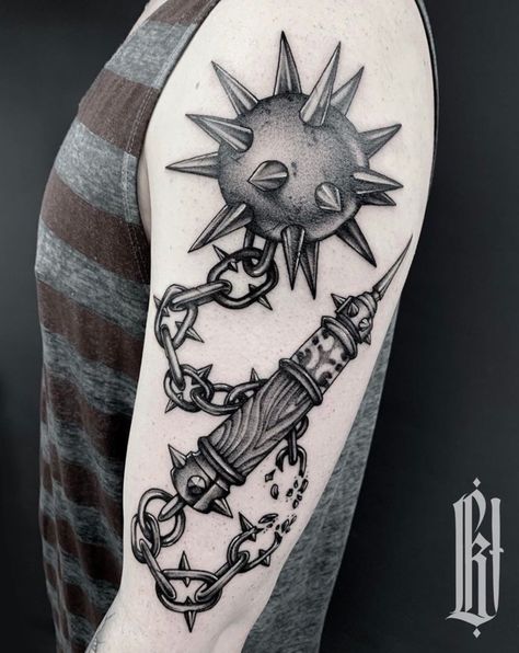 Tattoo uploaded by Laura Knox Morning Star Tattoo Traditional, Morning Star Tattoo, Flail Tattoo, Los Angeles Tattoo, Miami Tattoo, Medieval Tattoo, Explore Tattoo, City Tattoo, London Tattoo