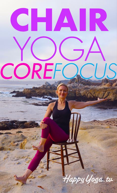 Chair Core Workout, Sitting Yoga, Free Chair Yoga, Exercises You Can Do Sitting Down, Chair Yoga Poses, Chair Yoga Free, Chair Yoga For Beginners, Free Yoga Chair Exercises, Chair Yoga For Seniors Video Free