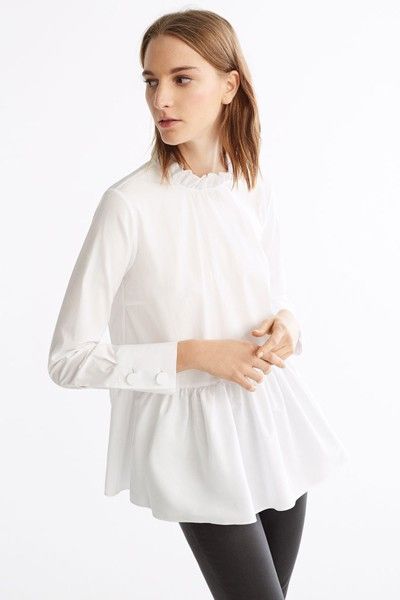 Frill Collar Blouse, Blouse Collar, Frill Collar, Girl Vibe, Francoise Hardy, Poplin Blouse, Ruffle Collar, Lifestyle Magazine, Collar Blouse