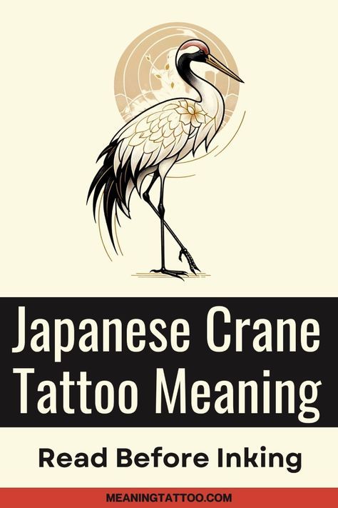 Are you considering a Japanese crane tattoo? Discover what this powerful symbol represents in Japanese culture, from grace to eternal happiness. 

BONUS INFORMATION on choosing the right design for you. Learn more and embark on your tattoo journey with confidence. Japanese Crane Meaning, Traditional Japanese Tattoos Back, Crane Tattoo Japanese, Japanese Crane Tattoo Design, Japanese Culture Tattoo, Japanese Symbol Tattoo, Japanese Symbols And Meanings, Crane Tattoo Meaning, Japanese Tattoo Traditional