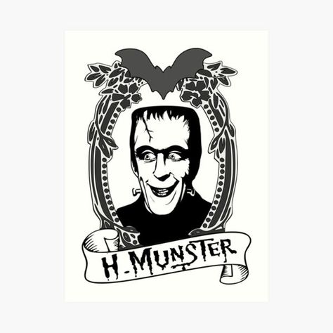 Munsters Tattoo, Herman Munster, Ink Therapy, Skin Drawing, Scary Tattoos, Spooky Tattoos, The Munsters, Universal Monsters, Ink Ideas