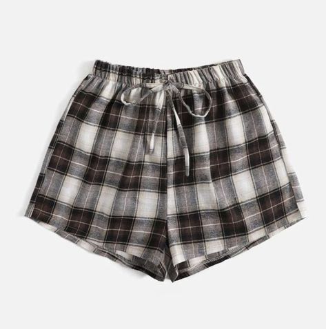 Plaid Print Pj Shorts Pajama Outfit, Bobby Pin Hairstyles, Pj Shorts, Drawstring Waist Shorts, Tie Dye Crop Top, Casual Tie, Oversized Tunic, Plaid Shorts, Drawstring Shorts