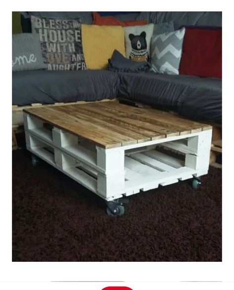 Palette Table, Antiquing Furniture Diy, Industrial Style Coffee Table, Pallet Wood Coffee Table, Table Palette, Pallet Beds, Easy Diy Room Decor, Pallet Projects Furniture, Crate Furniture