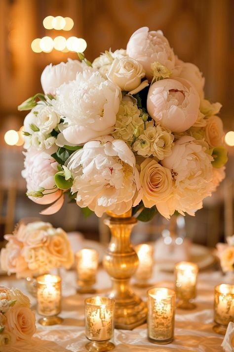 Add elegance and personality to your wedding with floral centerpieces, a timeless decor choice. See more inspiration here. Italian Wedding Flowers, White Peonies Wedding, Centerpieces With Flowers, Peonies Wedding Decoration, Floral Wedding Centerpieces, Contemporary Wedding Decor, Woodland Wedding Centerpieces, Minimalist Centerpiece, Wedding Centerpiece Ideas