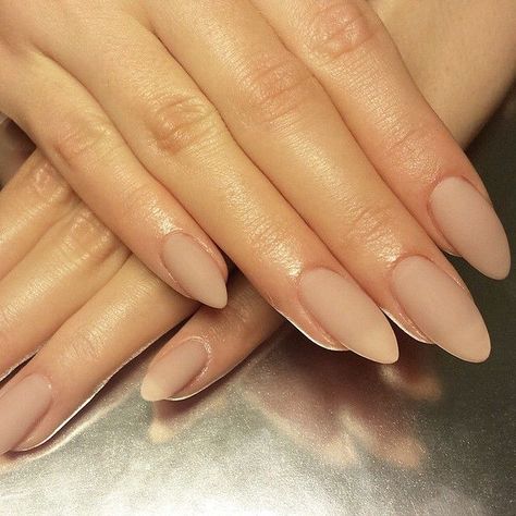 almond matte nude nails | nail art ideas Video Makeup, Almond Nails Designs, Almond Acrylic Nails, Almond Nail, Super Nails, Almond Shape, Nails Polish, Nails Almond, Ideas Nails