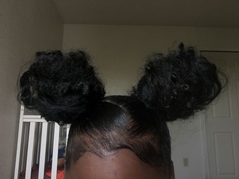 two space buns .😍 ( weave ) 2 Buns 4c Hair, Space Buns Weave, High Space Buns Curly Hair, Two Buns With Braiding Hair, Two High Buns Natural Hair, Two Bun Natural Hairstyles, Two Space Buns Natural Hair, Two Buns With Weave, Two Buns Black Women