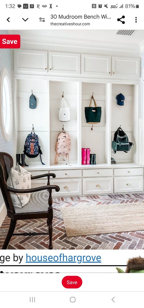 Pink Mudroom, Mud Lockers, Small Mud Wall Ideas, Mud Room, Room Ideas, Pink