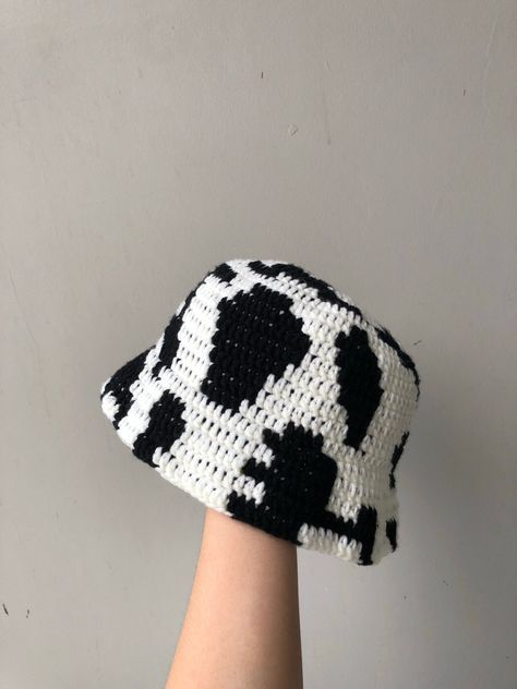 Bucket Hat Pattern Crochet, Bucket Hat Crochet Pattern, Cow Print Bucket Hat, Hat Pattern Crochet, Bucket Hat Crochet, Bucket Hat Pattern, Hat Crochet Pattern, Bonnet Crochet, Crochet Cow