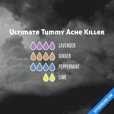 Ultimate Tummy Ache Killer - Essential Oil Diffuser Blend Essential Oil Combinations, Essential Oil Diffuser Blends Recipes, Young Living Essential Oils Recipes, Tummy Ache, Essential Oils Health, Essential Oil Diffuser Recipes, Oil Diffuser Recipes, Essential Oil Blends Recipes, Essential Oil Mixes