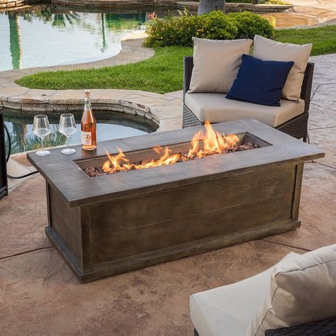 Rectangular Propane Fire Pit Table Propane Fire Table, Fire Pit Coffee Table, Upper House, Rectangular Fire Pit, Fire Pit Furniture, Propane Fire Pit Table, Gas Fire Table, Outdoor Fireplaces, Propane Fire Pit