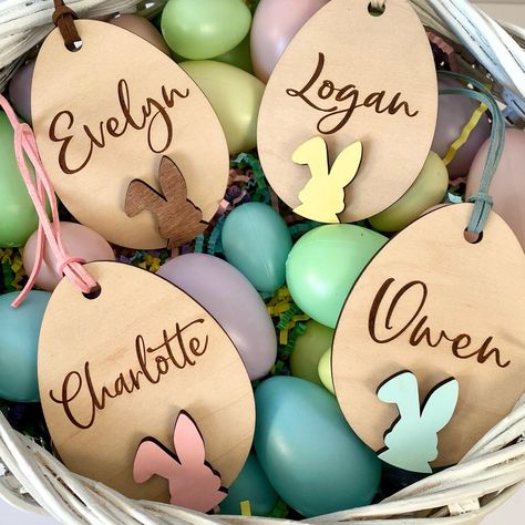 Easter Tags Ideas, Easter 2024 Decor, Easter Glowforge Projects, Handmade Easter Gifts, Easter Cricut Crafts, Easter Lasercut Ideas, Easter Laser Ideas, Cricut Projects Easter, Easter Candles Ideas