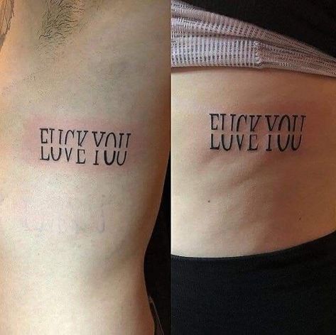 Cow Couple Tattoo, No Love Tattoo, Tattoo Ideas For Best Friends, Love Tattoo Ideas, Couple Tattoos Unique Meaningful, Maching Tattoos, Brother Sister Tattoo, Matching Friend Tattoos, Cute Matching Tattoos