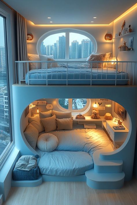 Luxury Kids Bedroom, Amazing Bedroom Designs, Round Bed, Cool Room Designs, Dream Bedroom Inspiration, Room Redesign, Bird's Eye View, Cute Room Ideas, Dream House Rooms