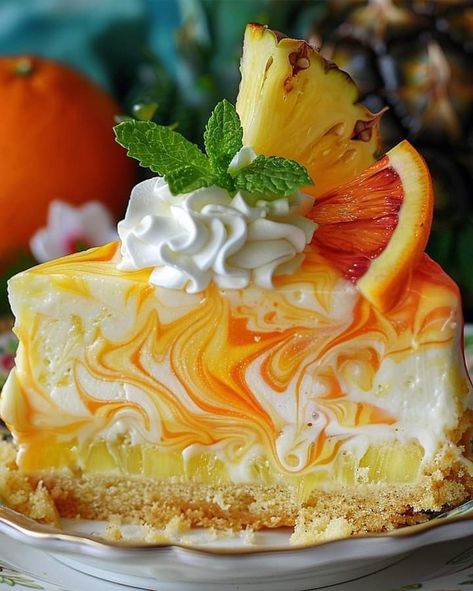 Southern Pineapple Orange Cheesecake, No Bake Orange Pineapple Cheesecake, Southern Pineapple Orange Swirl Cheesecake, Recipes Tower, Optimal Recipes, Pineapple Cheesecake, Ham Glaze Brown Sugar, Hand Pies Savory, Baked Pineapple