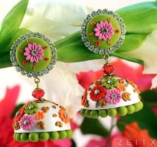 Indian Traditional Earrings, Earrings Indian Traditional, Earrings Jhumka, Terracotta Jewellery Designs, Silk Thread Earrings, Indian Jewelry Earrings, Indian Bridal Jewelry Sets, Quilling Jewelry, Silk Jewelry